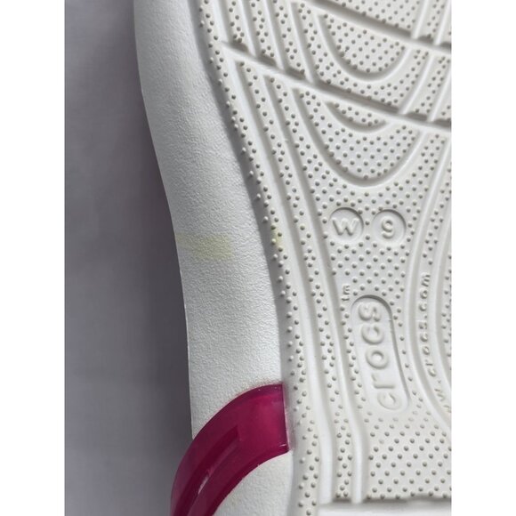 Crocs Isabella White And Pink T-Strap Iconic Comfort Sandal Size 9 Women's - Picture 12 of 15